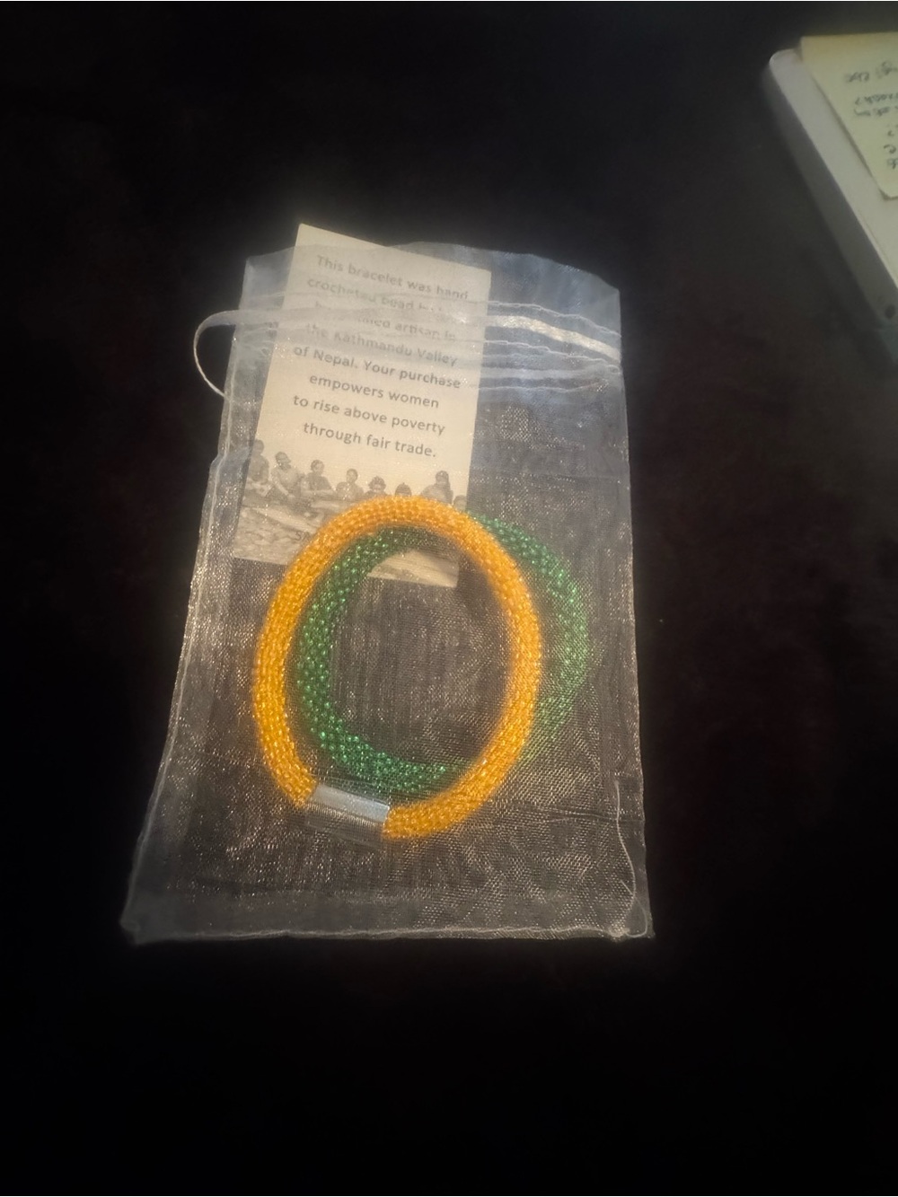 Handmade Yellow & Green Beaded Bracelet Set with Magnetic Clasp